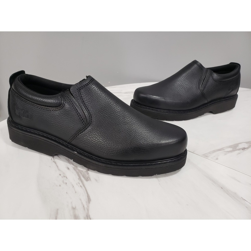 Responder Work America Men's Black Leather Upper Slip On Work Shoes Size 13 WIDE